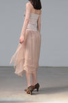 Marc Le Bihan Silk Skirt Six-layer Tulle 25930 Series French Hand-dyed MLB-25930-SKIN Skin Color